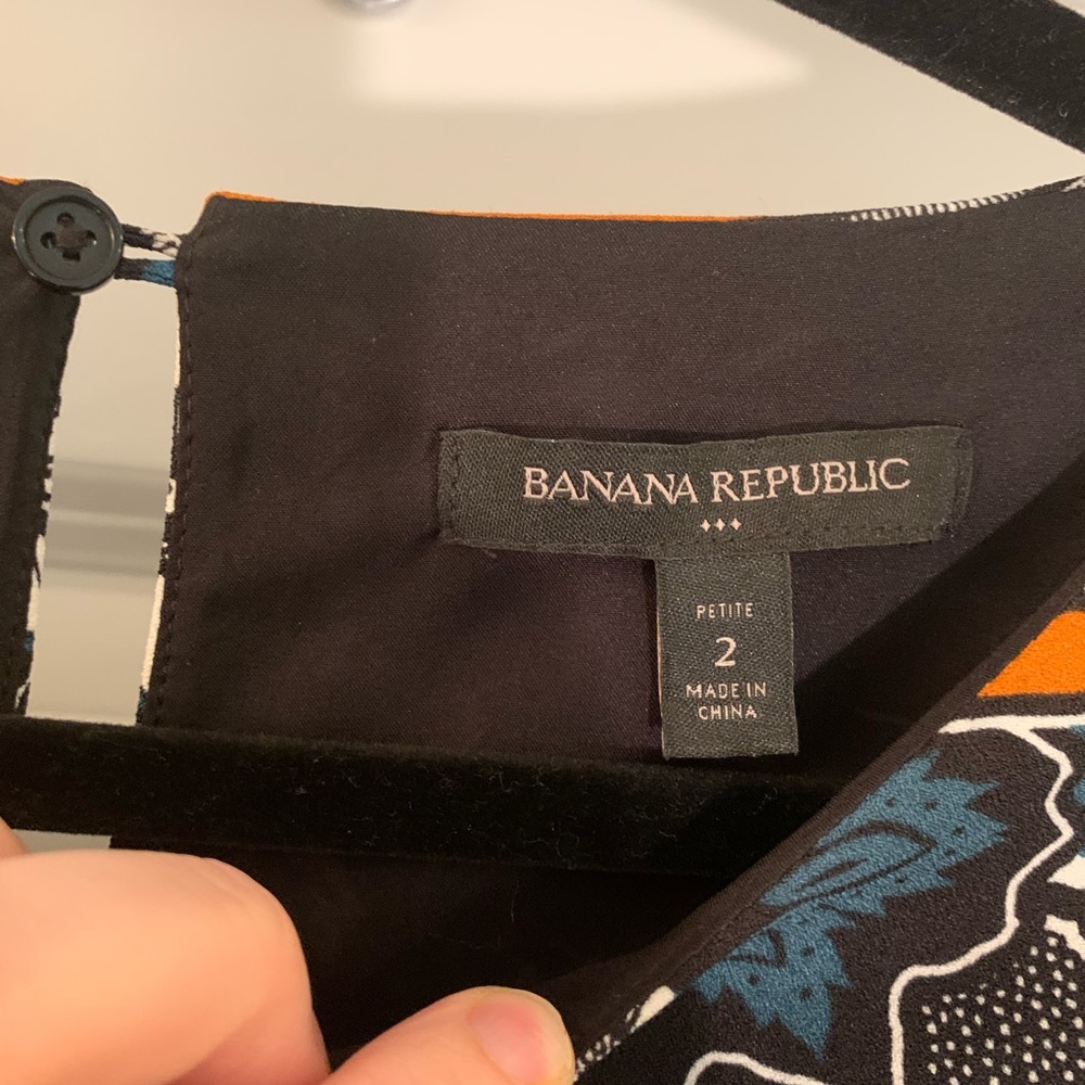 Banana Republic Black and Orange Geometric Mini Dress - Picture 5 of 6
